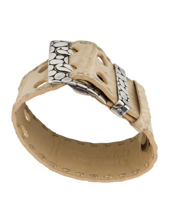 John Hardy Salt Water Crocodile Leather Wrap Bracelet