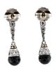 John Hardy Onyx & Aquamarine Kali Drop Earrings