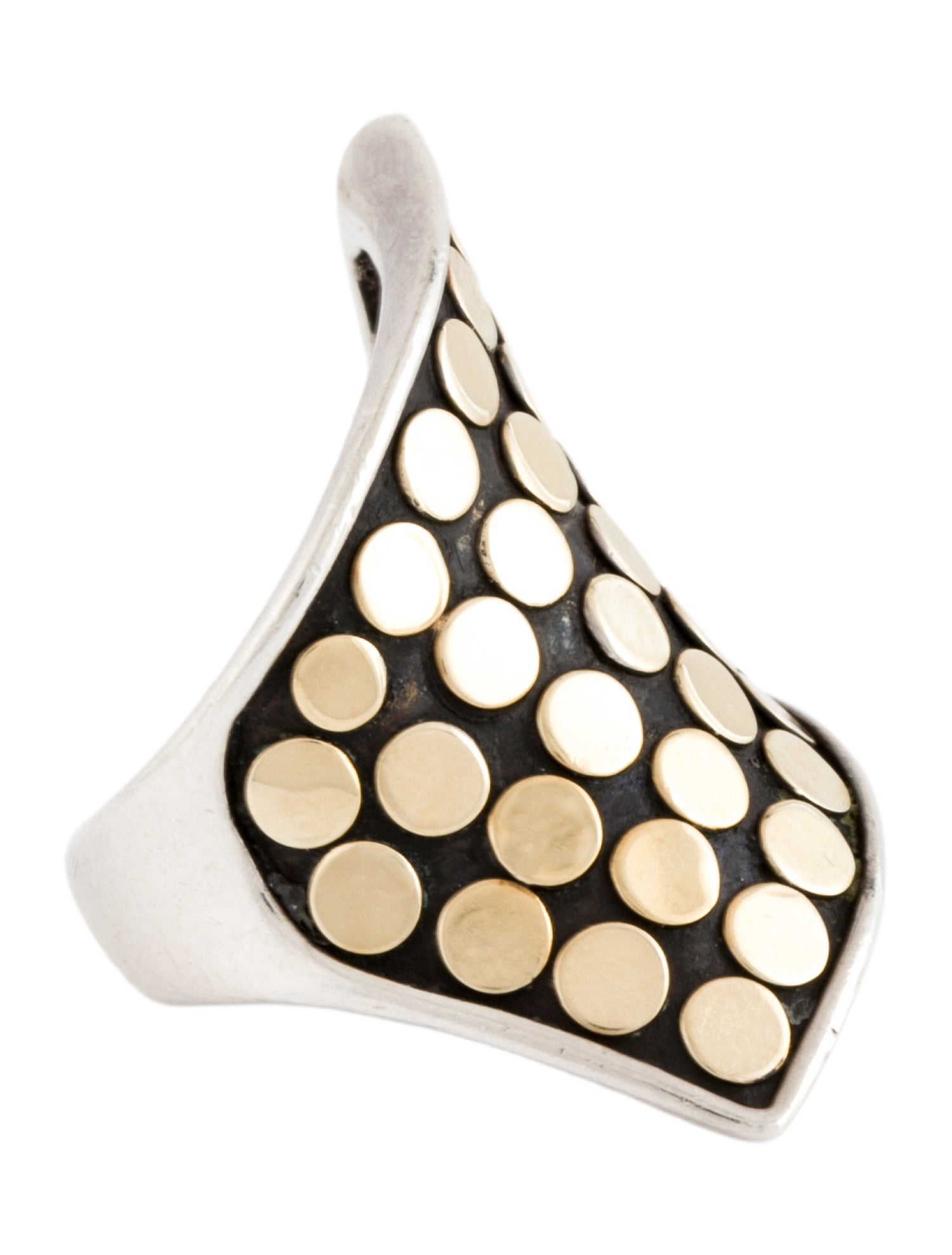 John Hardy Two-Tone Contour Dot Cocktail Ring