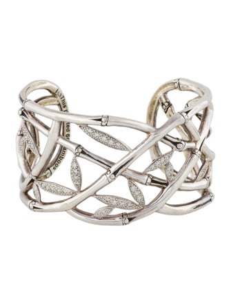 John Hardy Diamond Bamboo Cuff