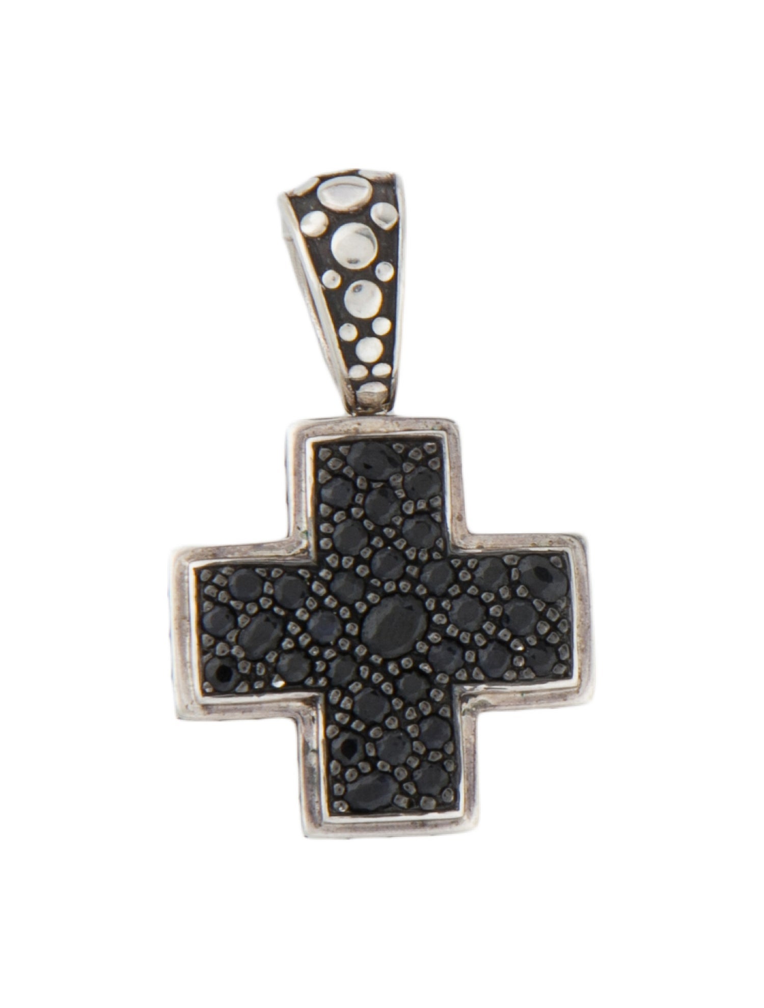John Hardy Sapphire Dot Cross Pendant