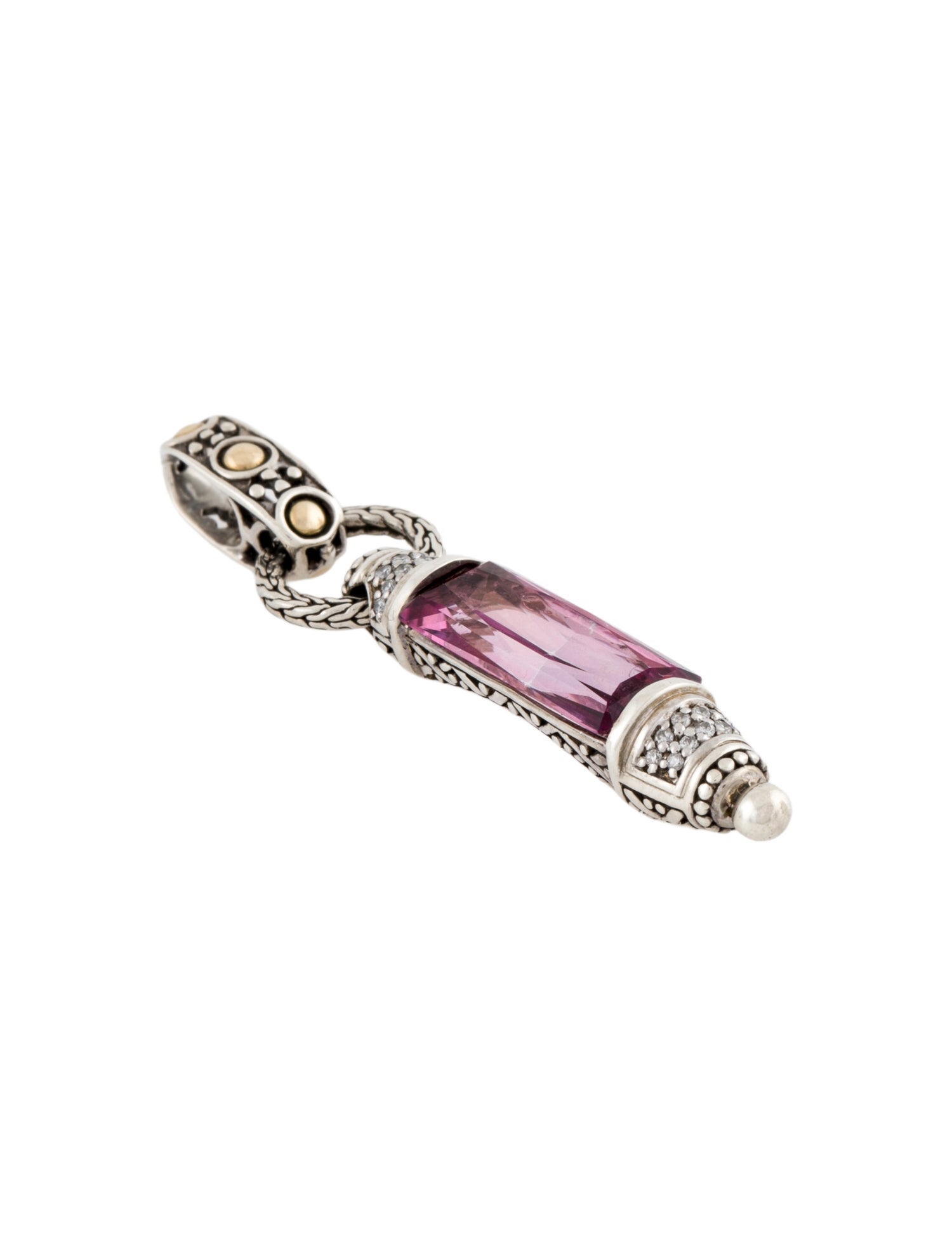 John Hardy Coated Topaz & Diamond Pendant