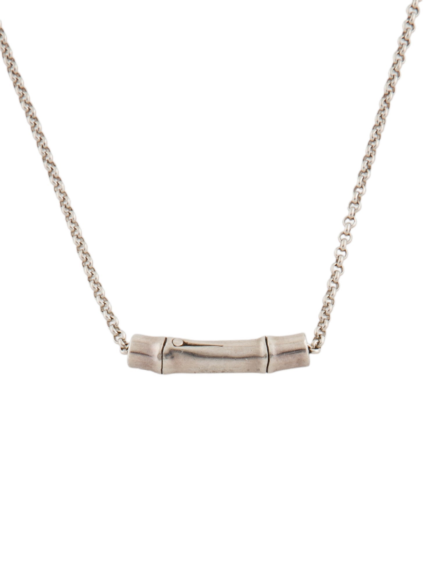John Hardy Bamboo Shaped Slider Pendant Necklace