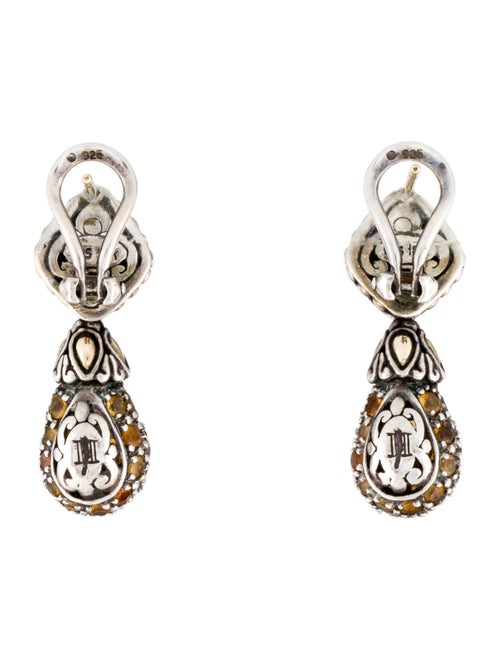 John Hardy Citrine & Garnet Batu Kawung Pavé Earrings