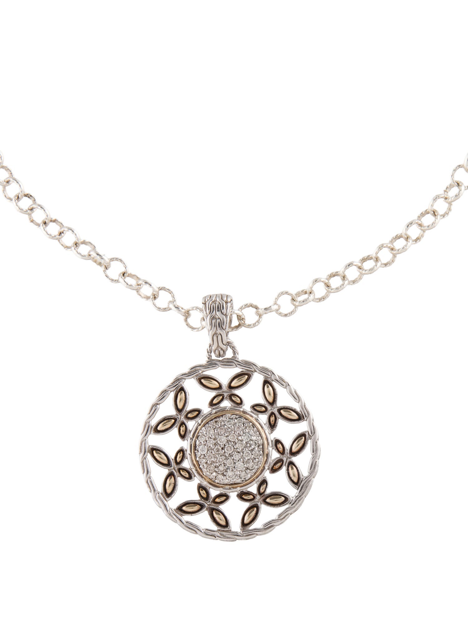 John Hardy Diamond Batu Kawung Pendant Necklace
