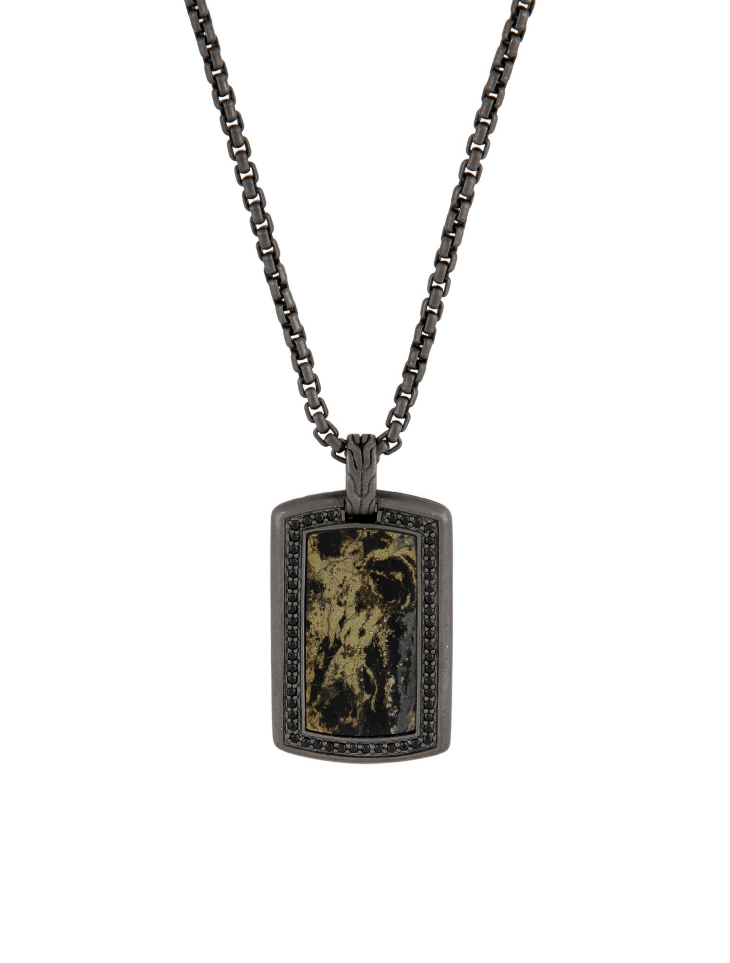 John Hardy Spinel Classic Dog Tag Pendant Necklace