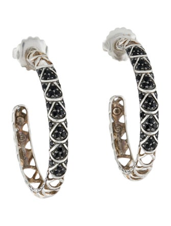 John Hardy Black Sapphire Naga Lava Hoop Earrings