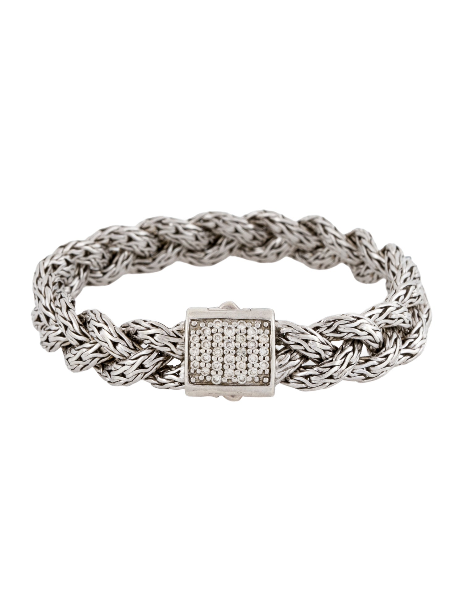 John Hardy Diamond Classic Chain Braided Bracelet