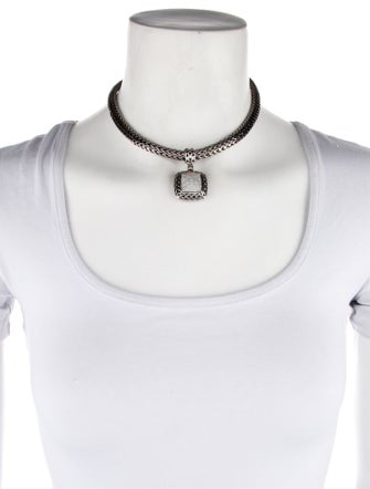 John Hardy Diamond Square Pendant Necklace