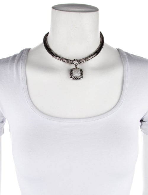 John Hardy Diamond Square Pendant Necklace
