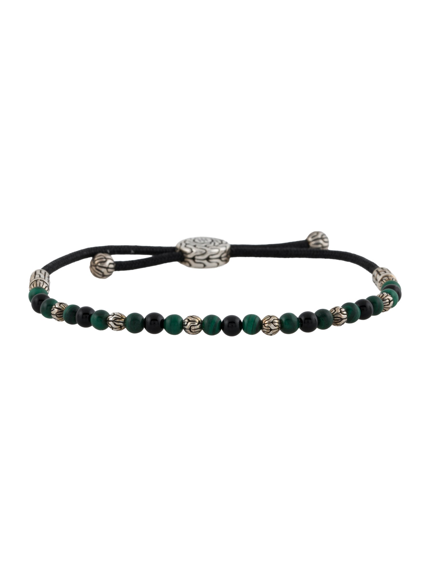 John Hardy Onyx & Malachite Bolo Bracelet