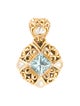 John Hardy Two-Tone Aquamarine Charm Pendant