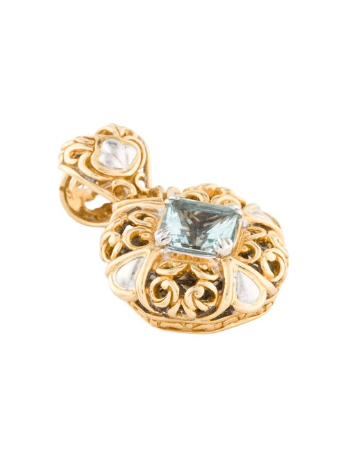 John Hardy Two-Tone Aquamarine Charm Pendant