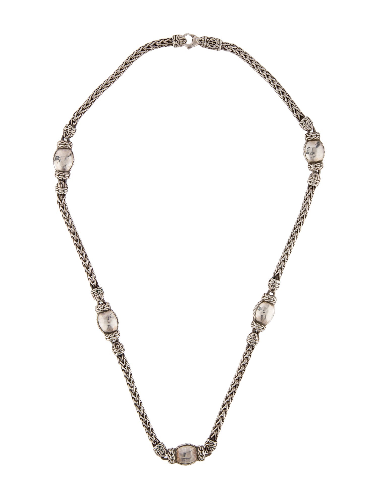 John Hardy Hammered Palu Station Chain Necklace