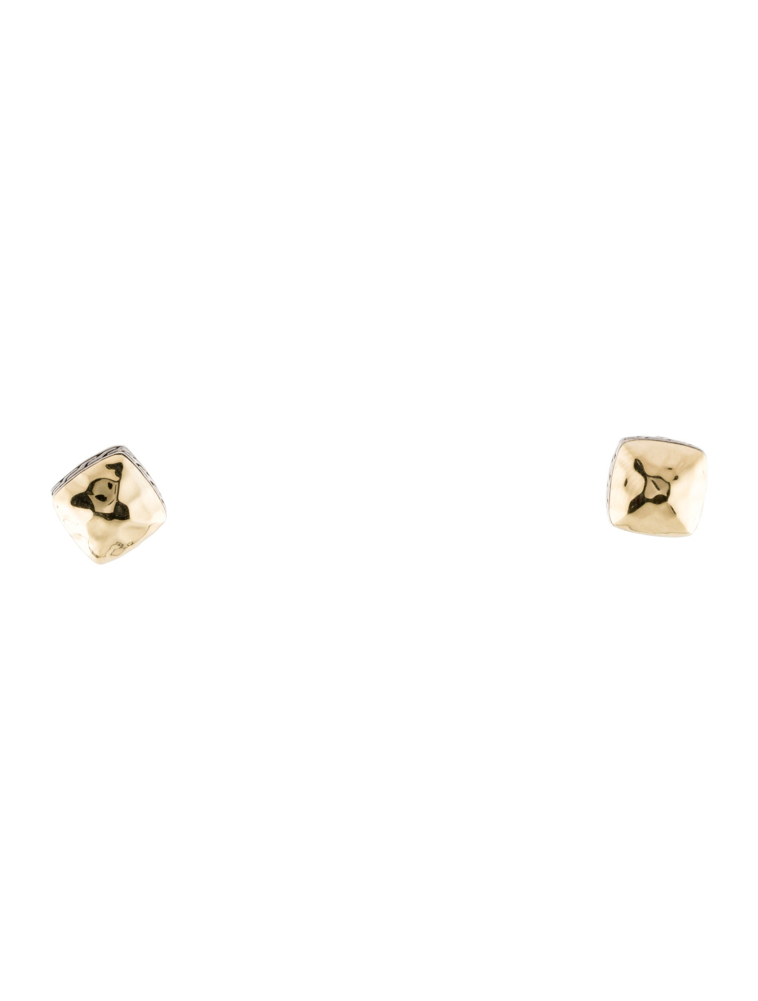 John Hardy Two Tone Hammered Palu Stud Earrings
