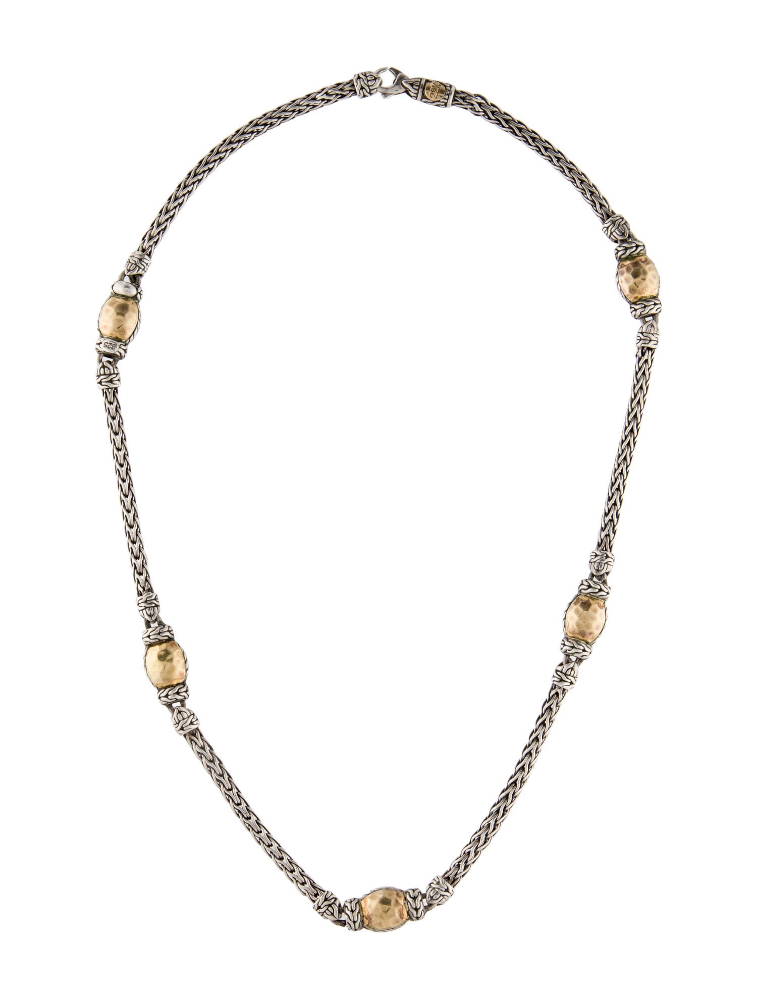John Hardy Two-Tone Palu Dot Hammered Station Necklace