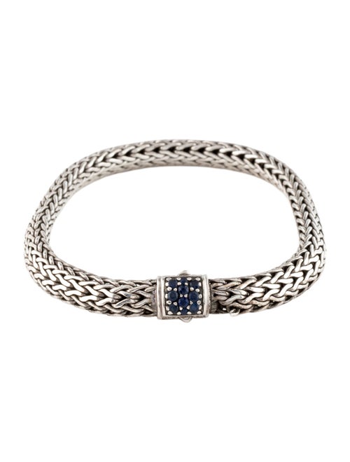 John Hardy Blue Sapphire Classic Woven Link Bracelet