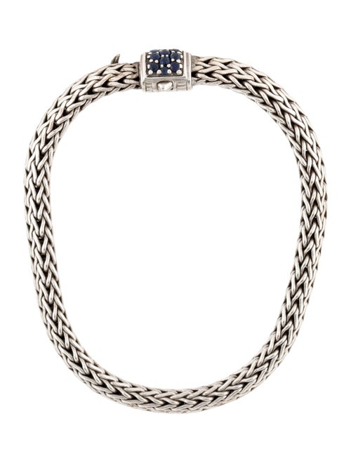 John Hardy Blue Sapphire Classic Woven Link Bracelet