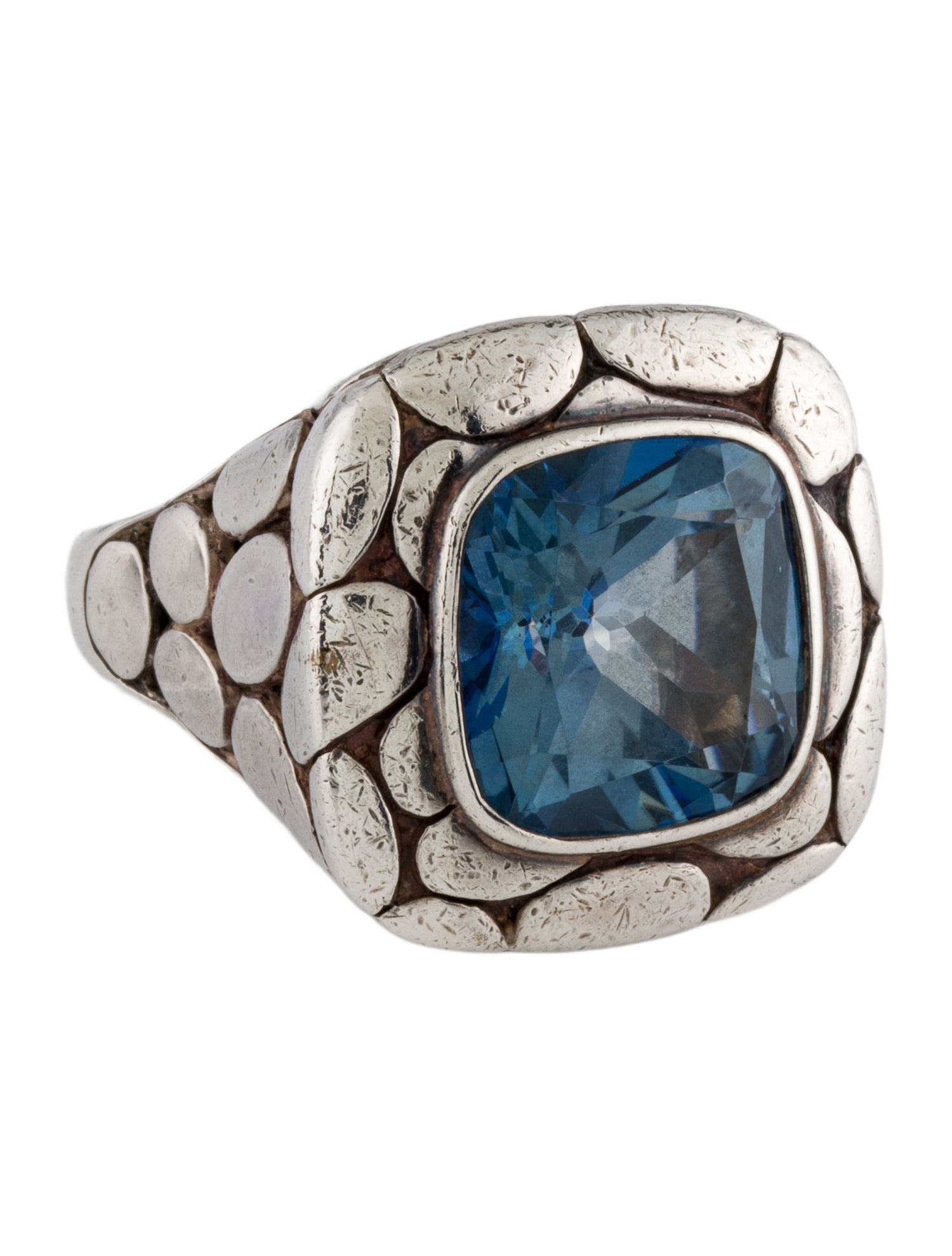 John Hardy Coated Topaz Kali Lava Square Ring