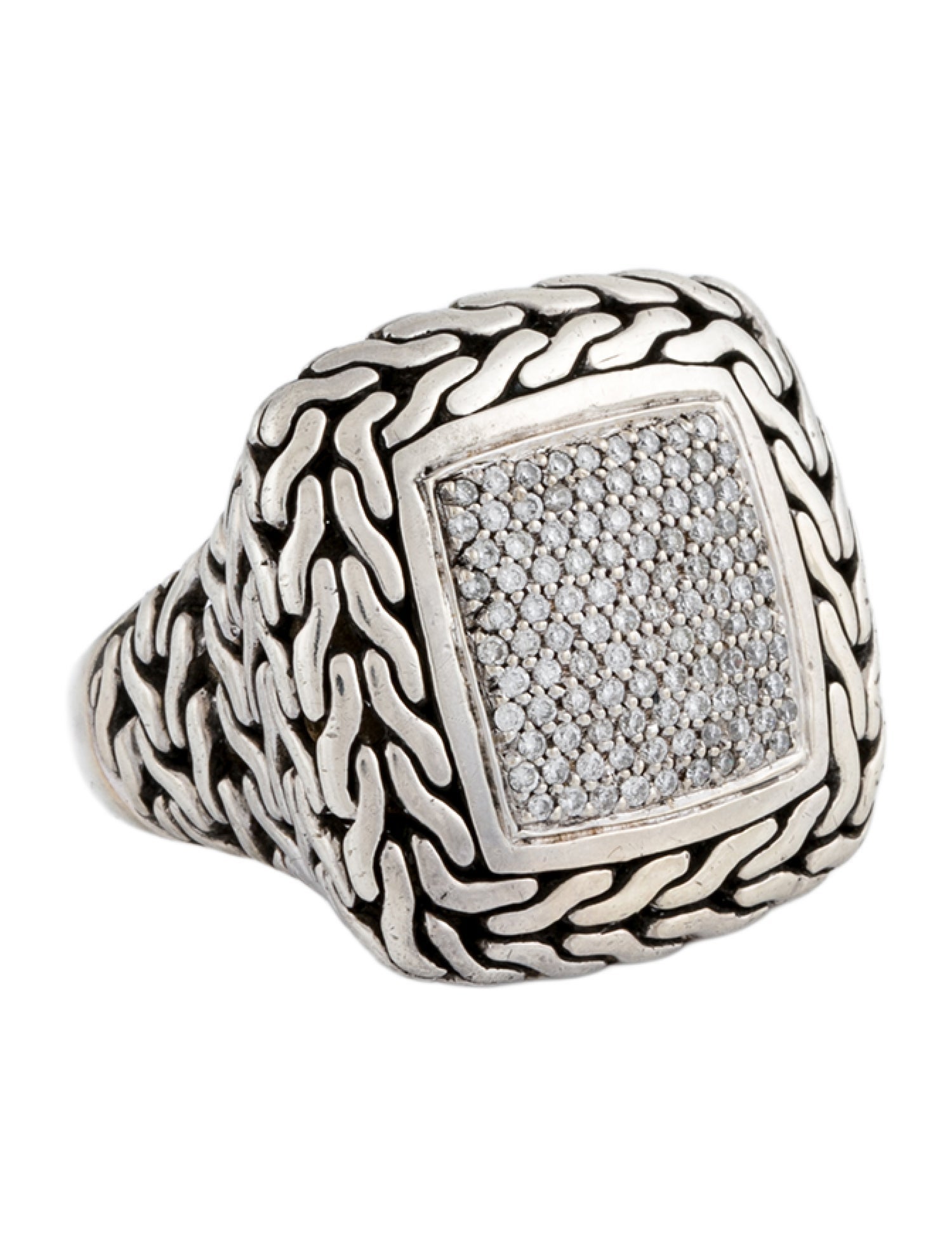 John Hardy Diamond Classic Chain Cocktail Ring