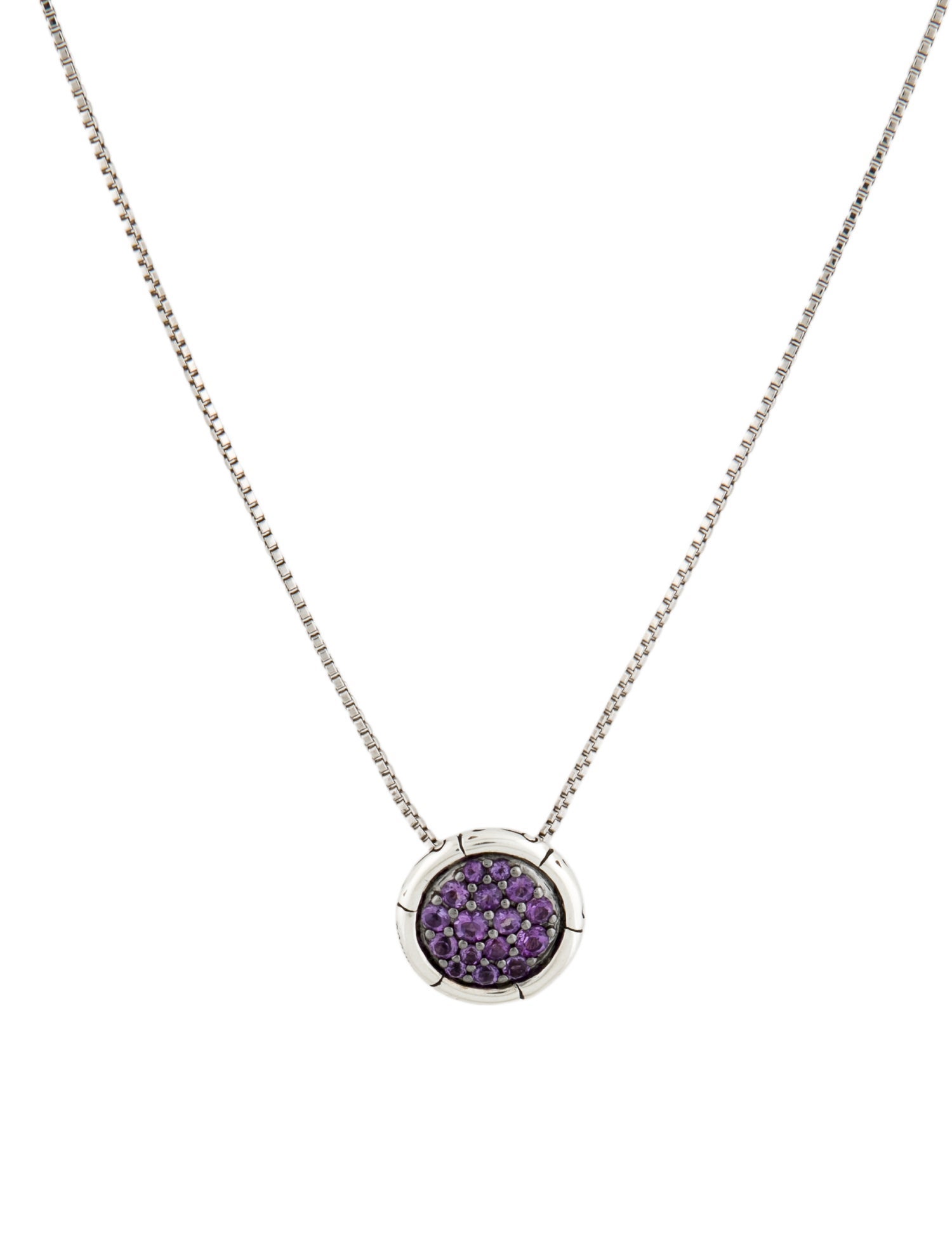 John Hardy Amethyst Bamboo Pendant Necklace