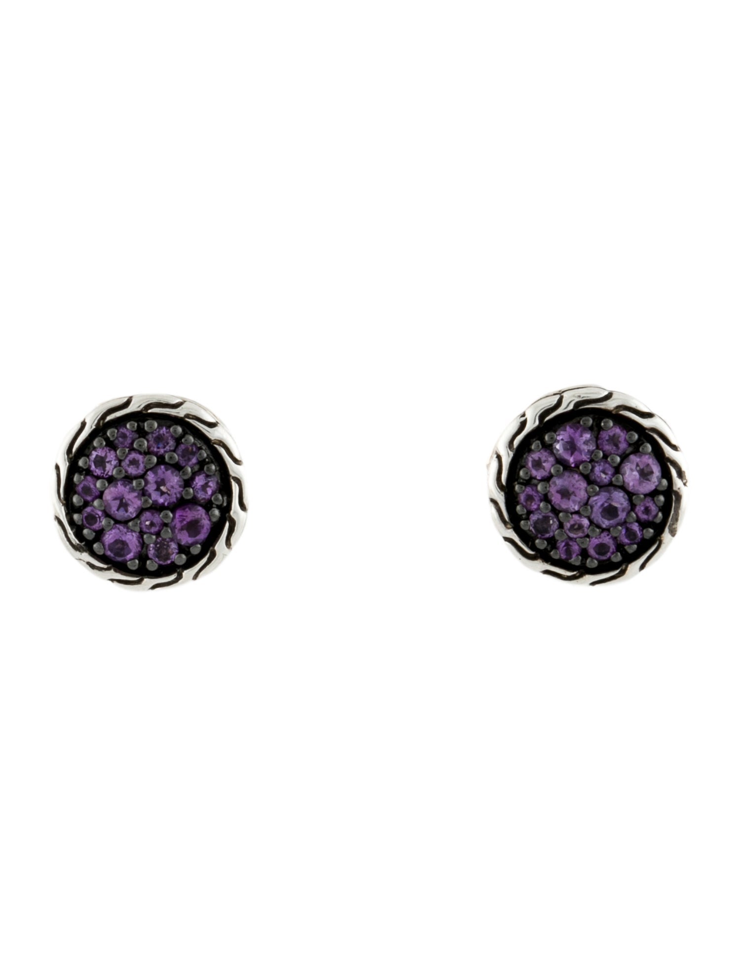John Hardy Amethyst Classic Chain Stud Earrings