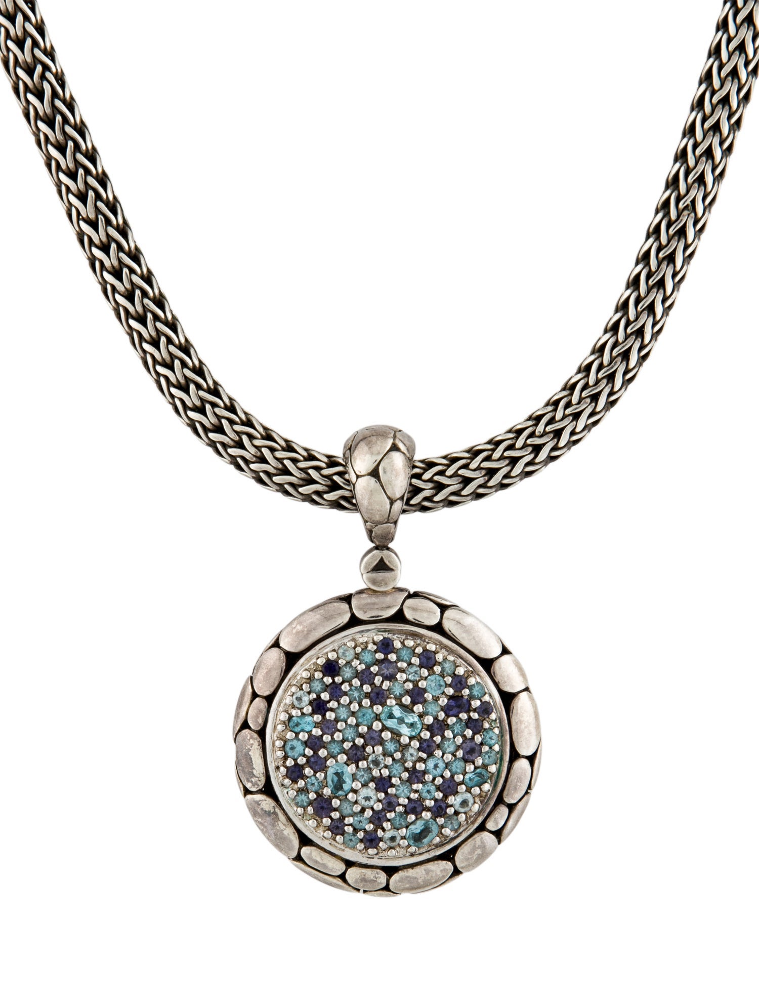 John Hardy Kali Lava Topaz, Aquamarine & Iolite Pendant Necklace