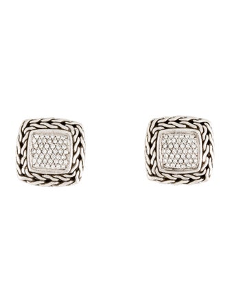 John Hardy Diamond Classic Chain Earclips
