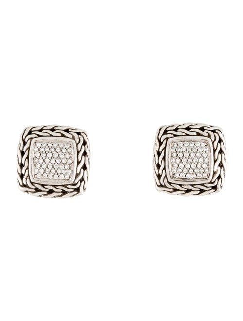 John Hardy Diamond Classic Chain Earclips