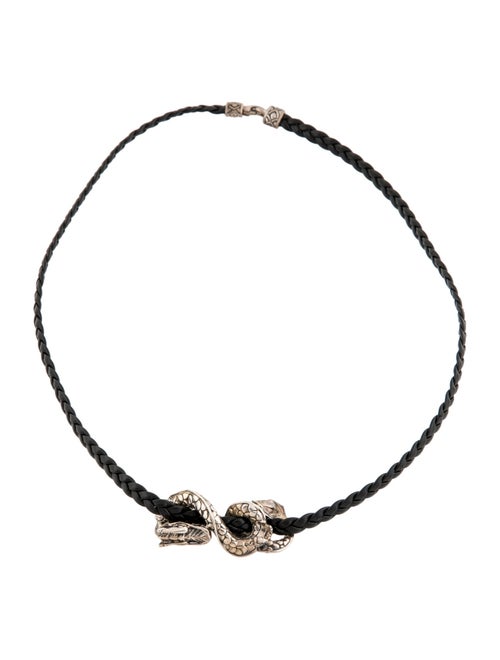 John Hardy Naga Dragon Leather Pendant Necklace