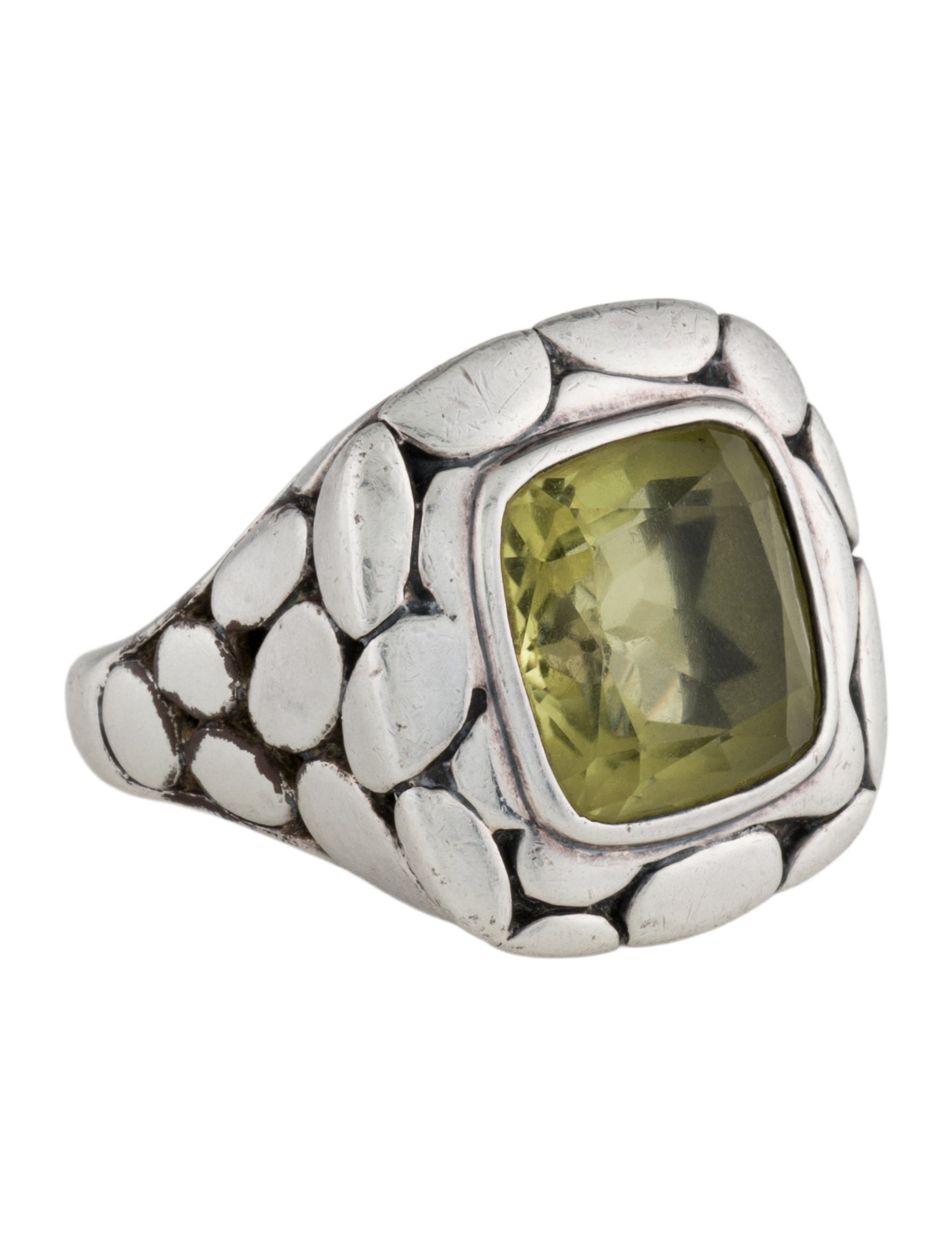 John Hardy Quartz Kali Lava Square Ring