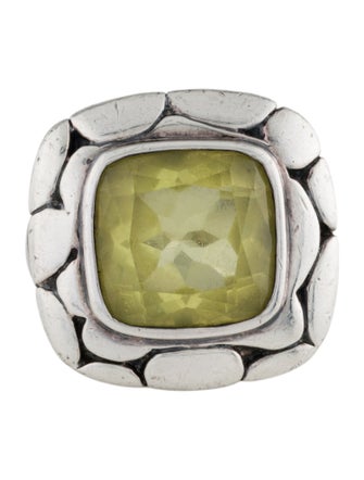 John Hardy Quartz Kali Lava Square Ring