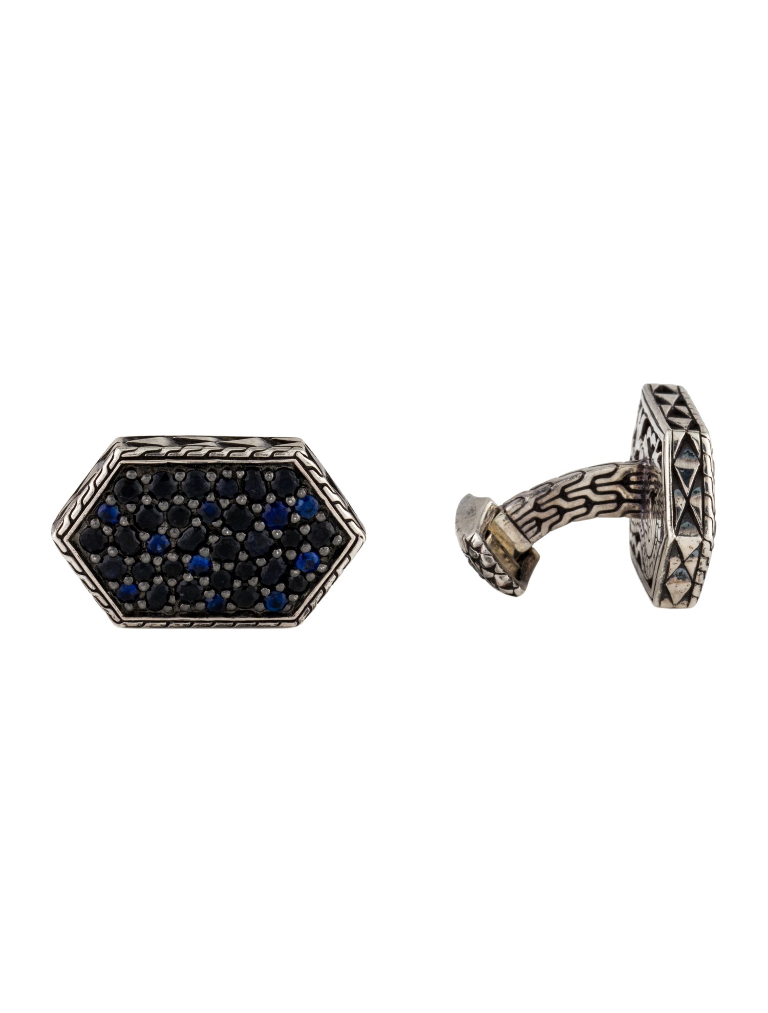 John Hardy Sapphire Naga Hexagonal Cufflinks