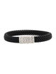John Hardy Classic Chain Woven Black Rubber Bangle Bracelet