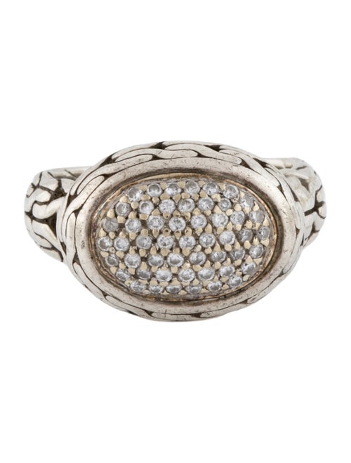 John Hardy Diamond Oval Classic Chain Cocktail Ring