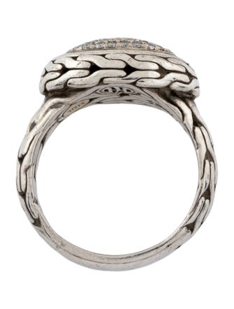 John Hardy Diamond Oval Classic Chain Cocktail Ring
