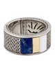 John Hardy Mother of Pearl, Turquoise & Lapis Lazuli Carved Chain Ring