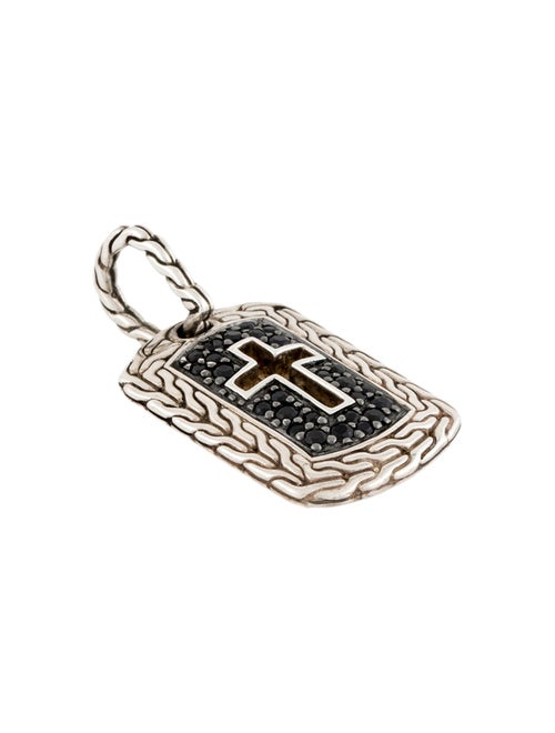 John Hardy Sapphire Cross Dog Tag Pendant
