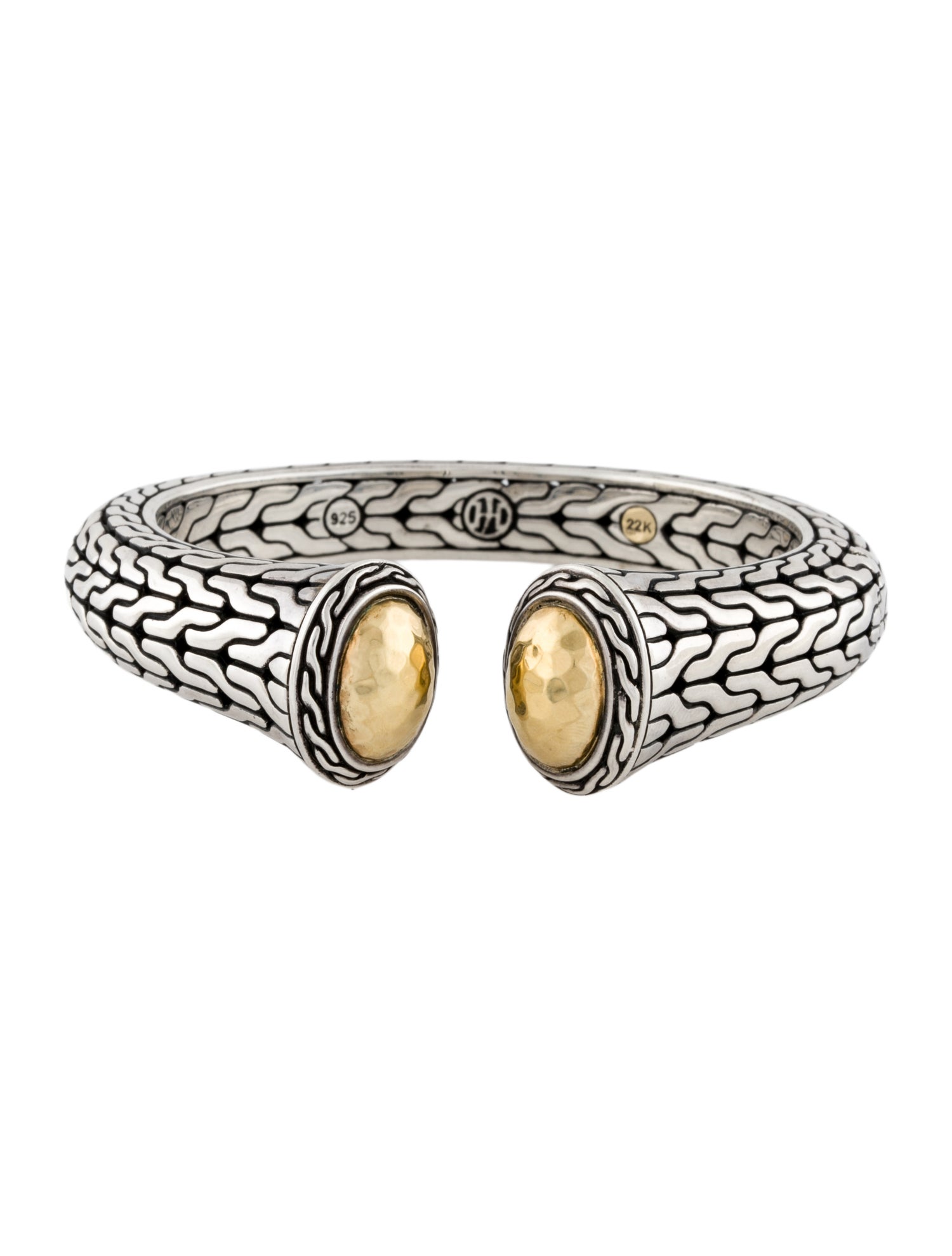 John Hardy Two-Tone Classic Chain Palu Open Kick Cuff Bracelet