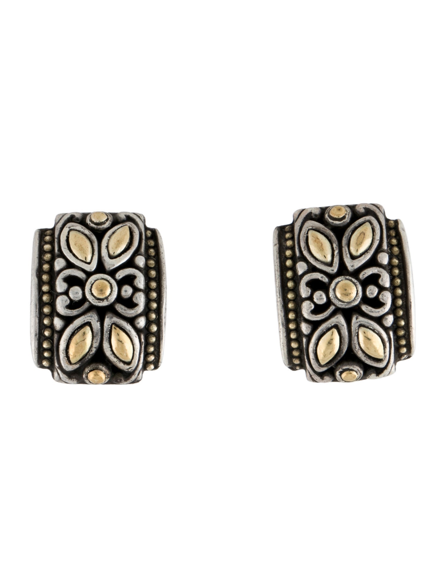 John Hardy Two-Tone Batu Kawung Earclips