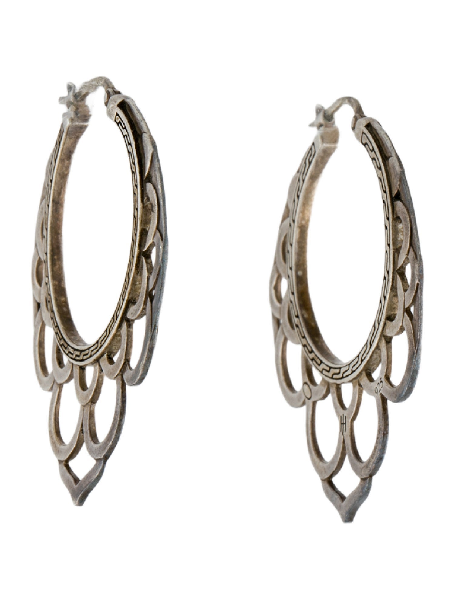 John Hardy Lotus Flower Hoop Earrigs