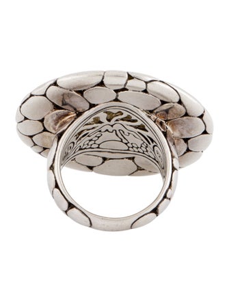 John Hardy Topaz, Iolite, & Aquamarine Round Pebble Cocktail Ring