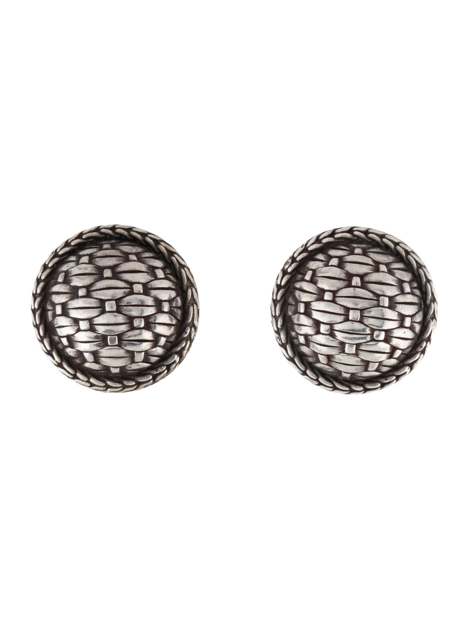John Hardy Woven Circle Clip-On Earrings