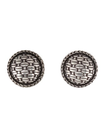 John Hardy Woven Circle Clip-On Earrings