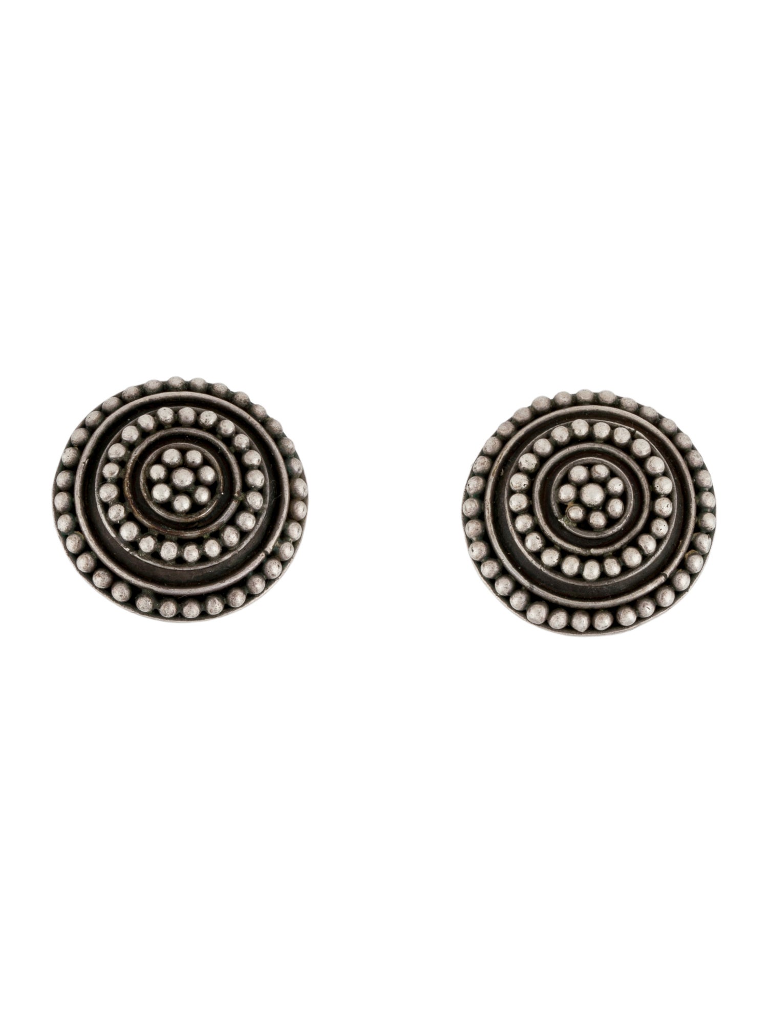 John Hardy Vintage Round Clip-On Earrings