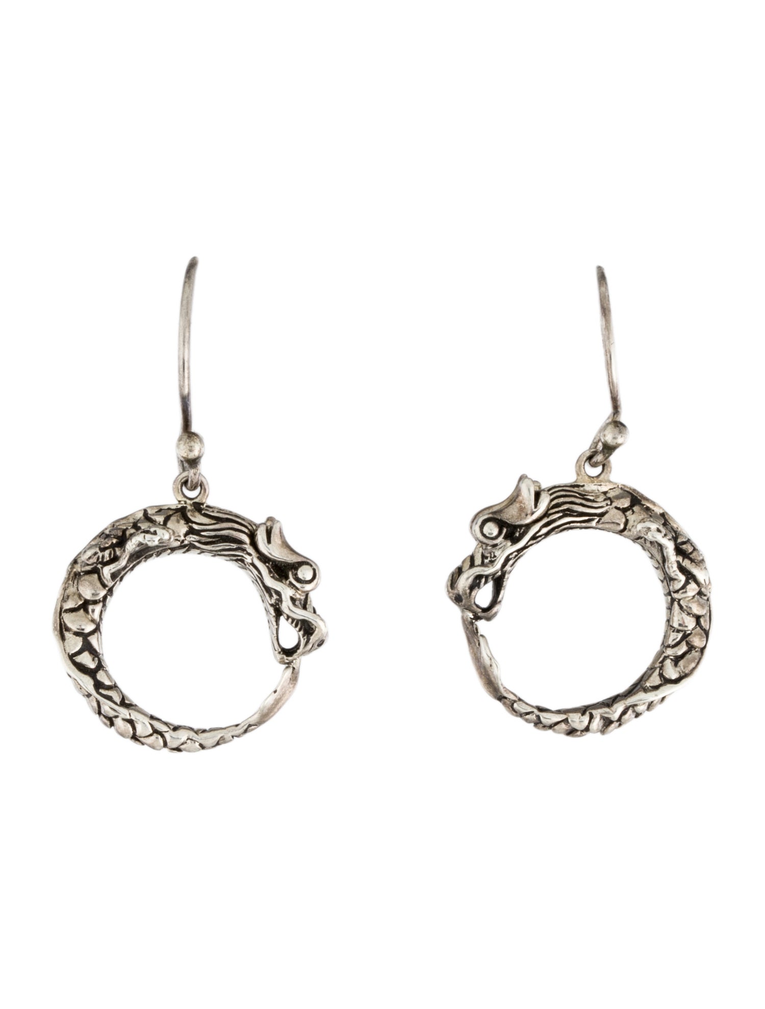 John Hardy Naga Dragon Drop Hoop Earrings
