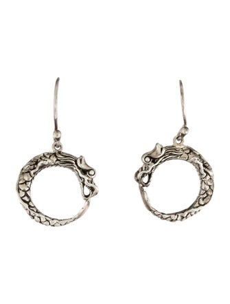 John Hardy Naga Dragon Drop Hoop Earrings