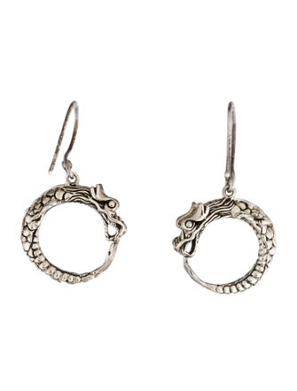 John Hardy Naga Dragon Drop Hoop Earrings