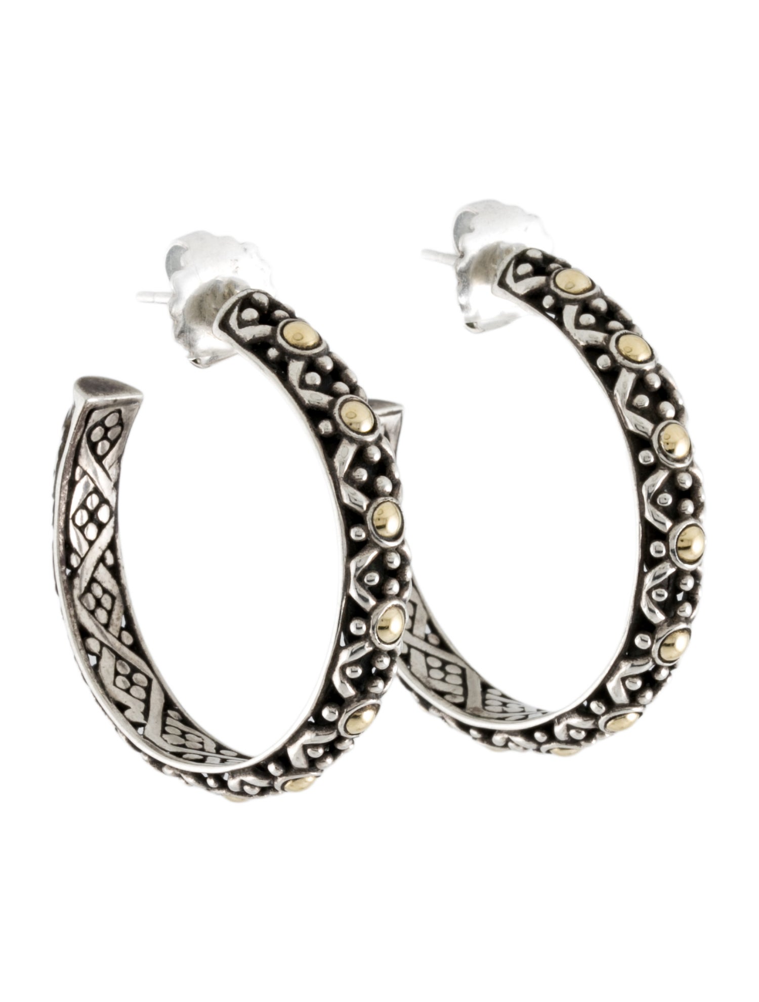 John Hardy Two-Tone Dot Hoop Earrings