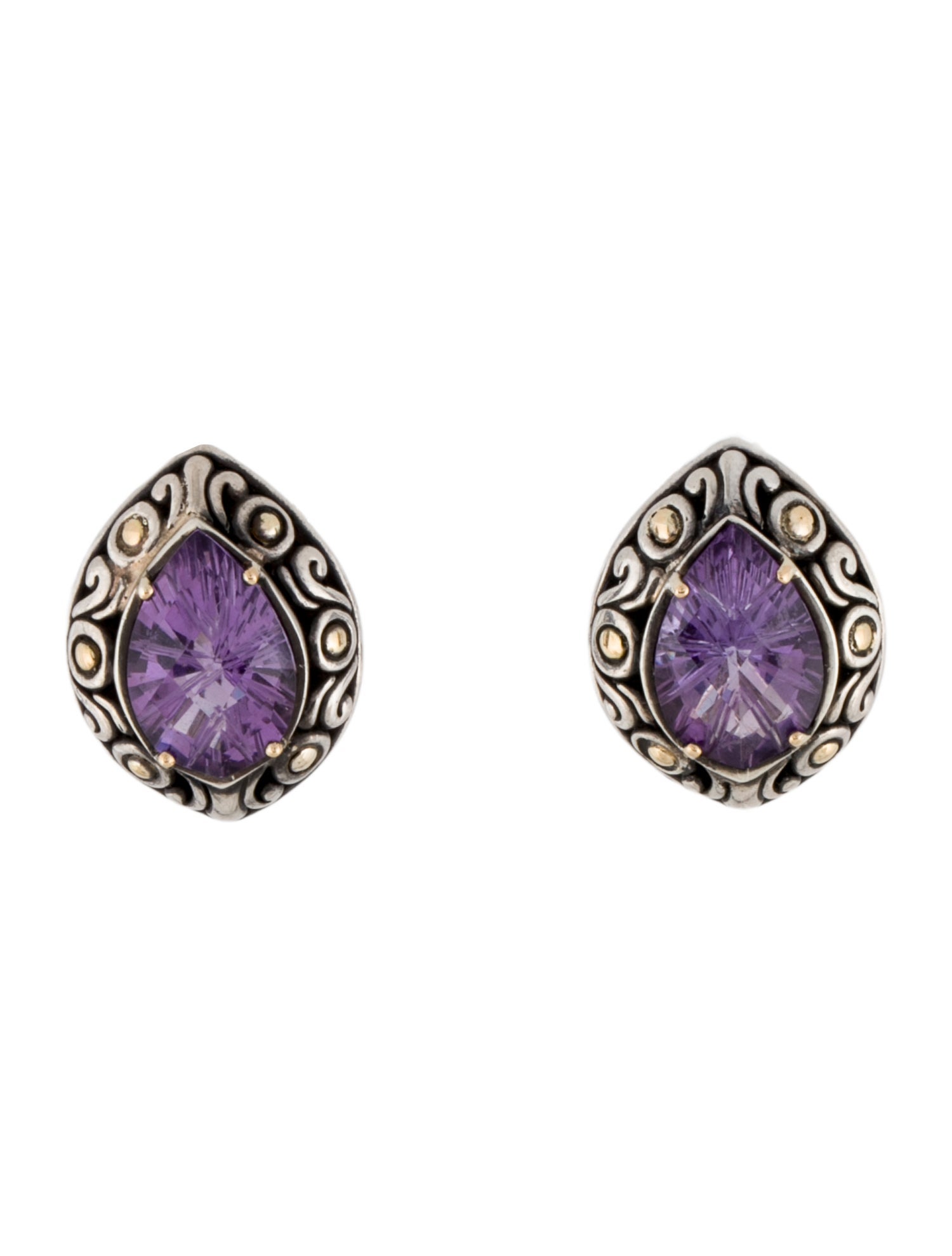 John Hardy Amethyst Batu Sari Earclips